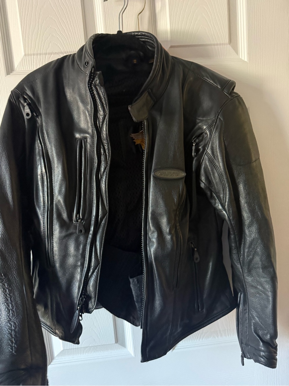 Harley Davidson FXRG Leather Motorcycle Jacket Size Small Womens SW